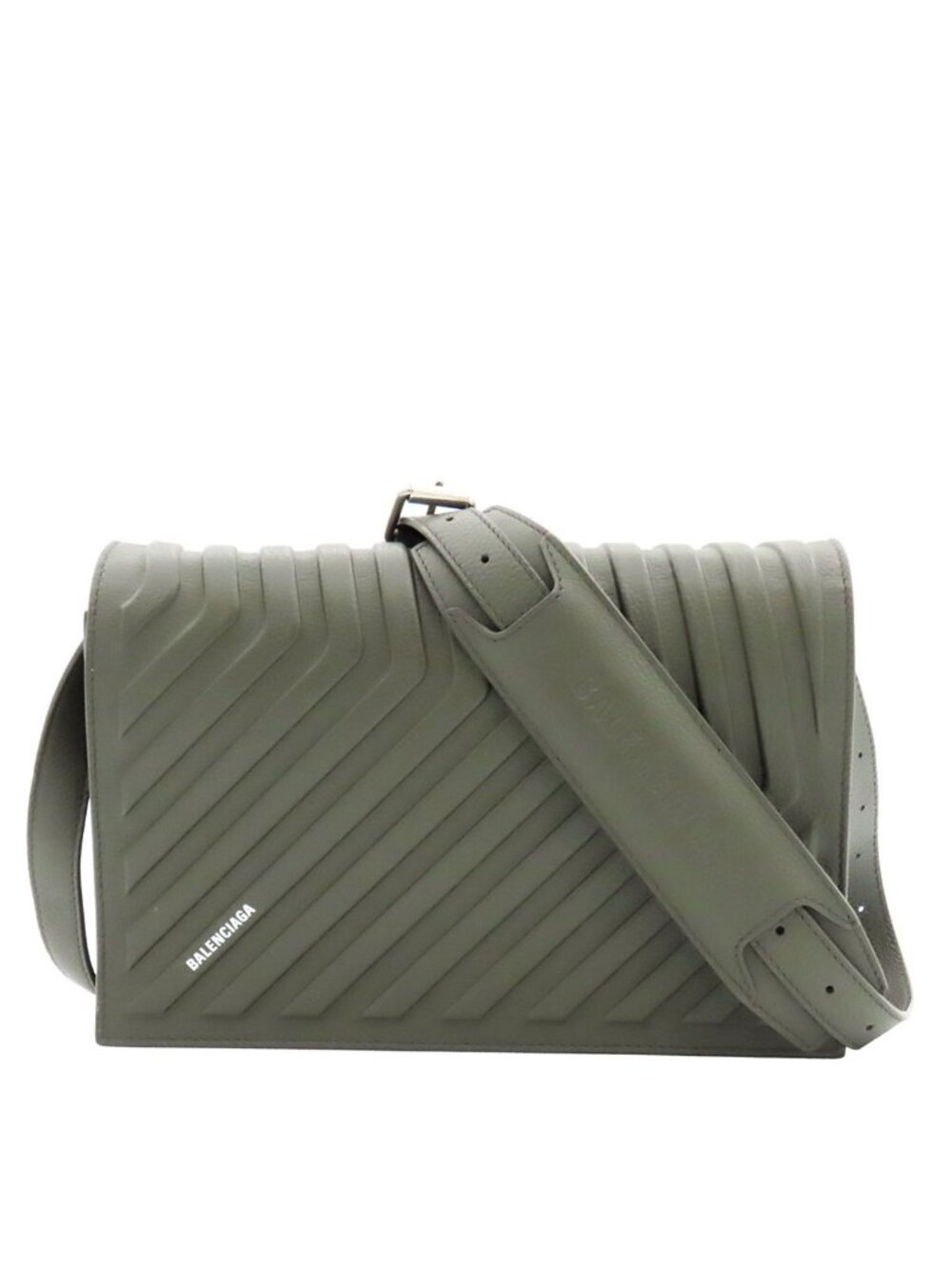 Balenciaga Car Flap Khaki Leather 3way Clutch